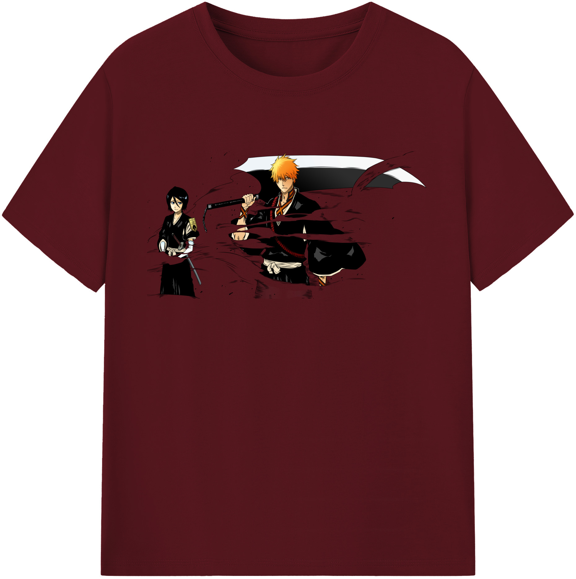 （画像用） ブリーチ 黒崎一護（くろさき いちご）BLEACH Kurosaki Ichigo 綿100％半袖Tシャツ（フロントプリント）